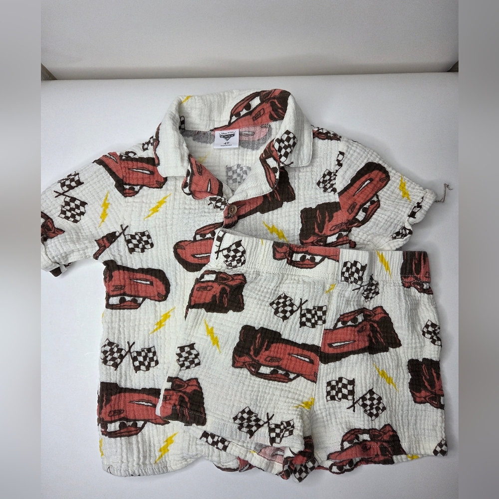 Kids Matching Set with Cars Print